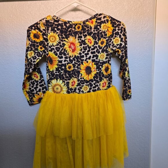 Sunflower and Leopard Girls Dress size  7/8 - Picture 3 of 5